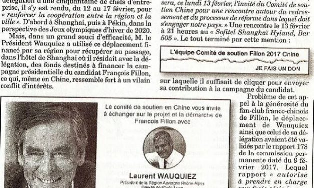 Demande de transparence sur le déplacement en Chine de Laurent Wauquiez