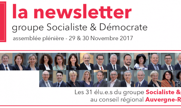 La Newsletter #8 – Retour sur l’Assemblée plénière des 29 et 30 Novembre 2017